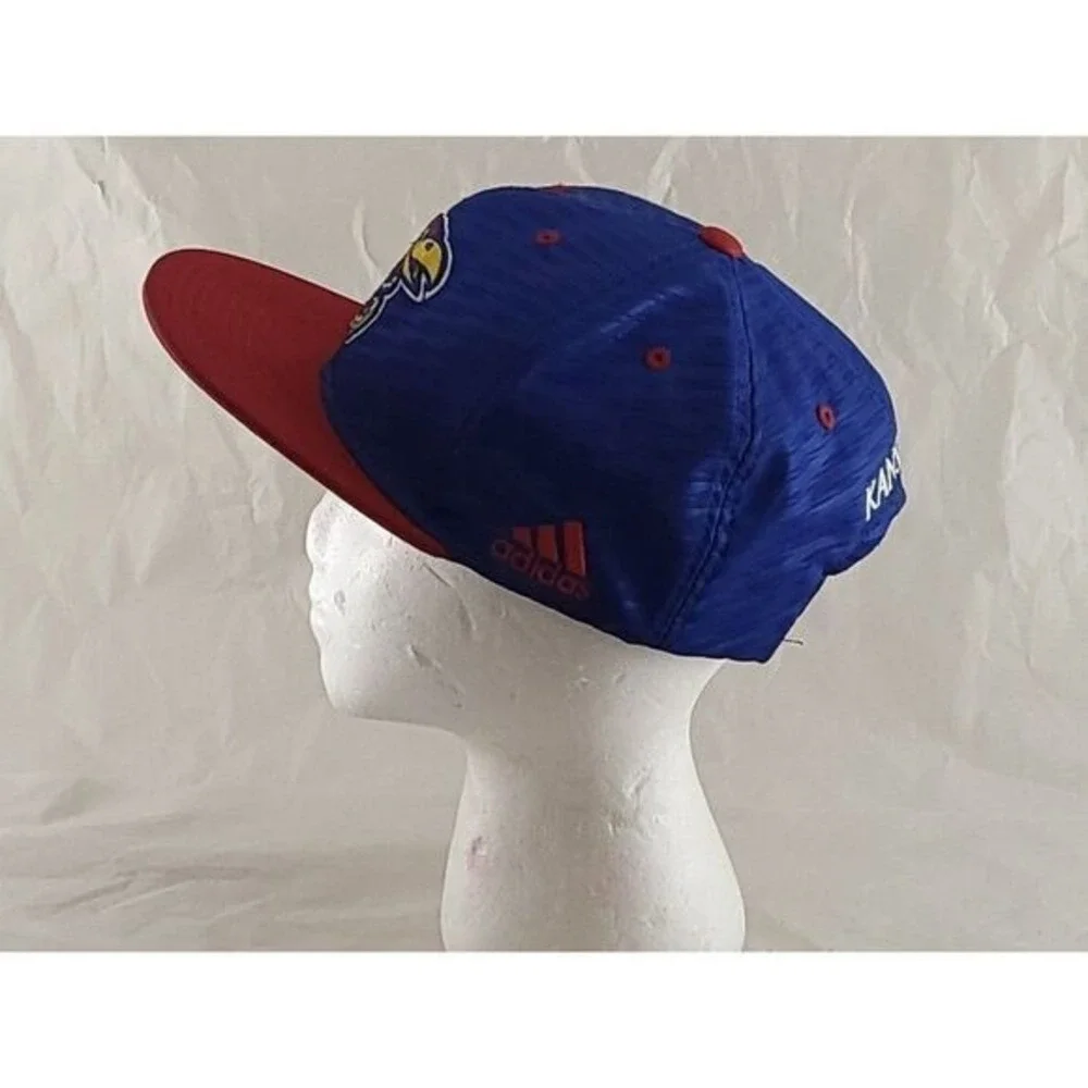 Kansas Jayhawks Hat Adidas Climalite Snapback Blue Red NCAA College Baseball Cap